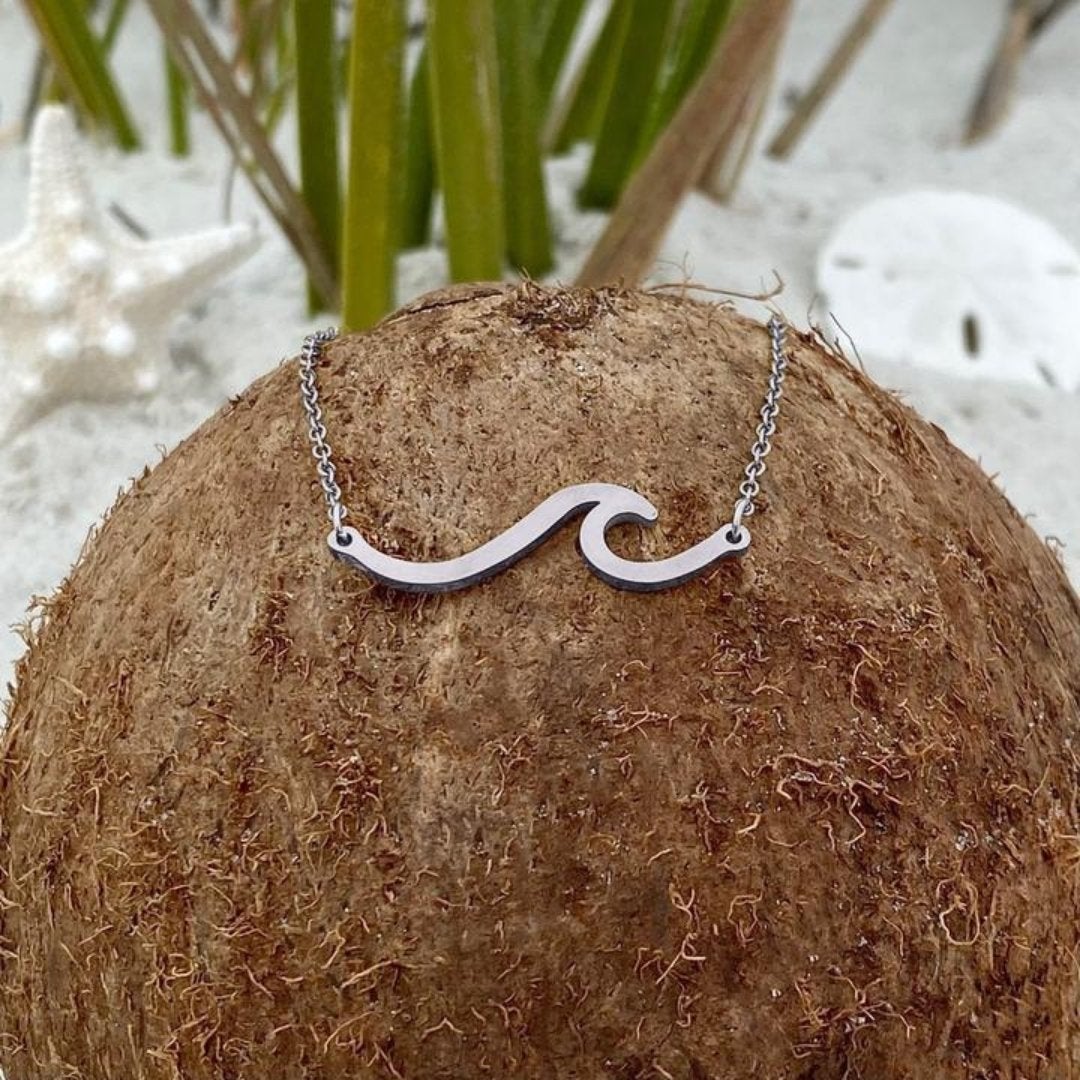 Silver Ocean Wave Necklace