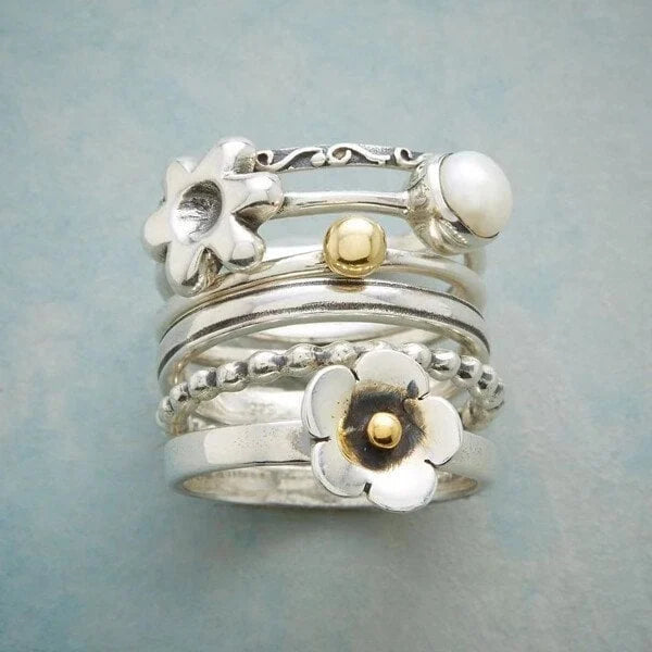 Flower Bead Chain Ring
