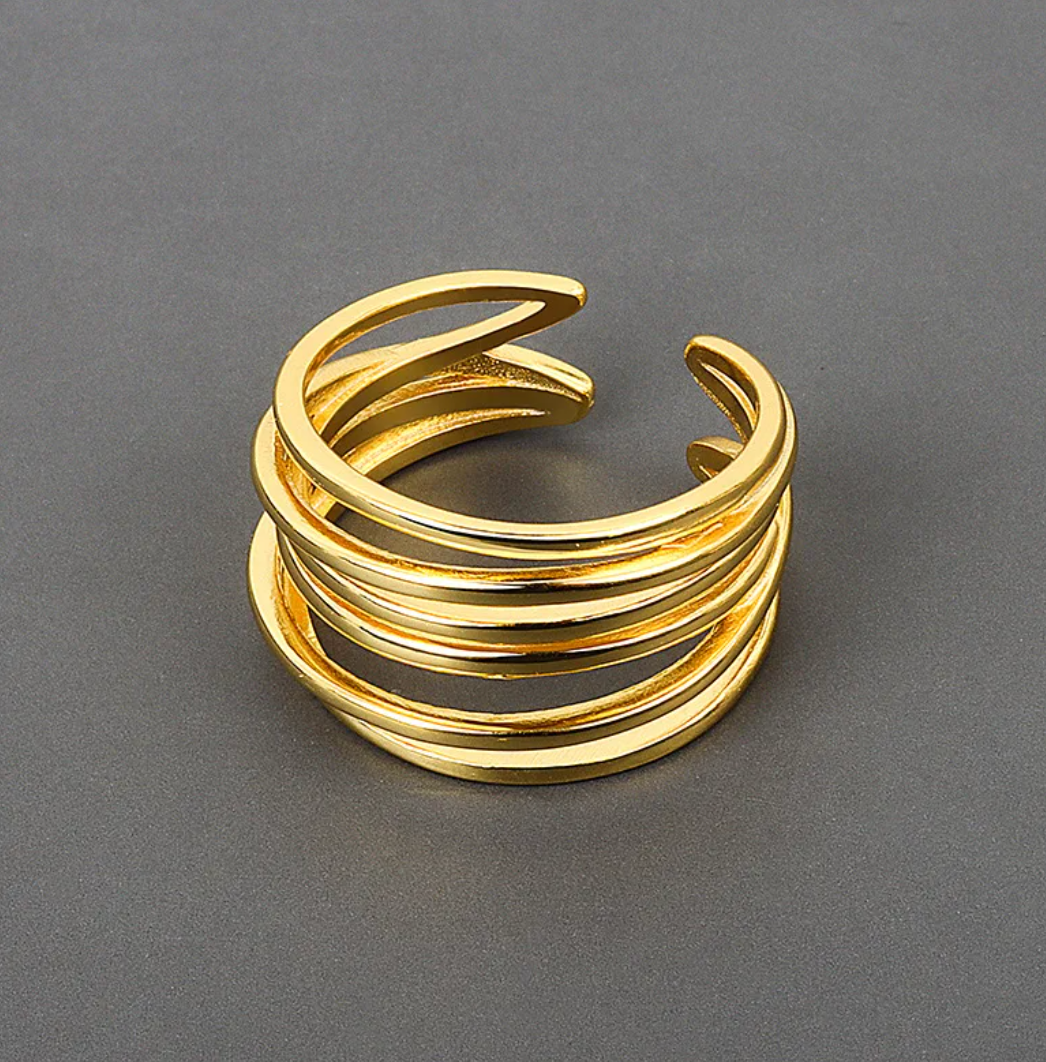 18 Karat gold-plated Forest Ring