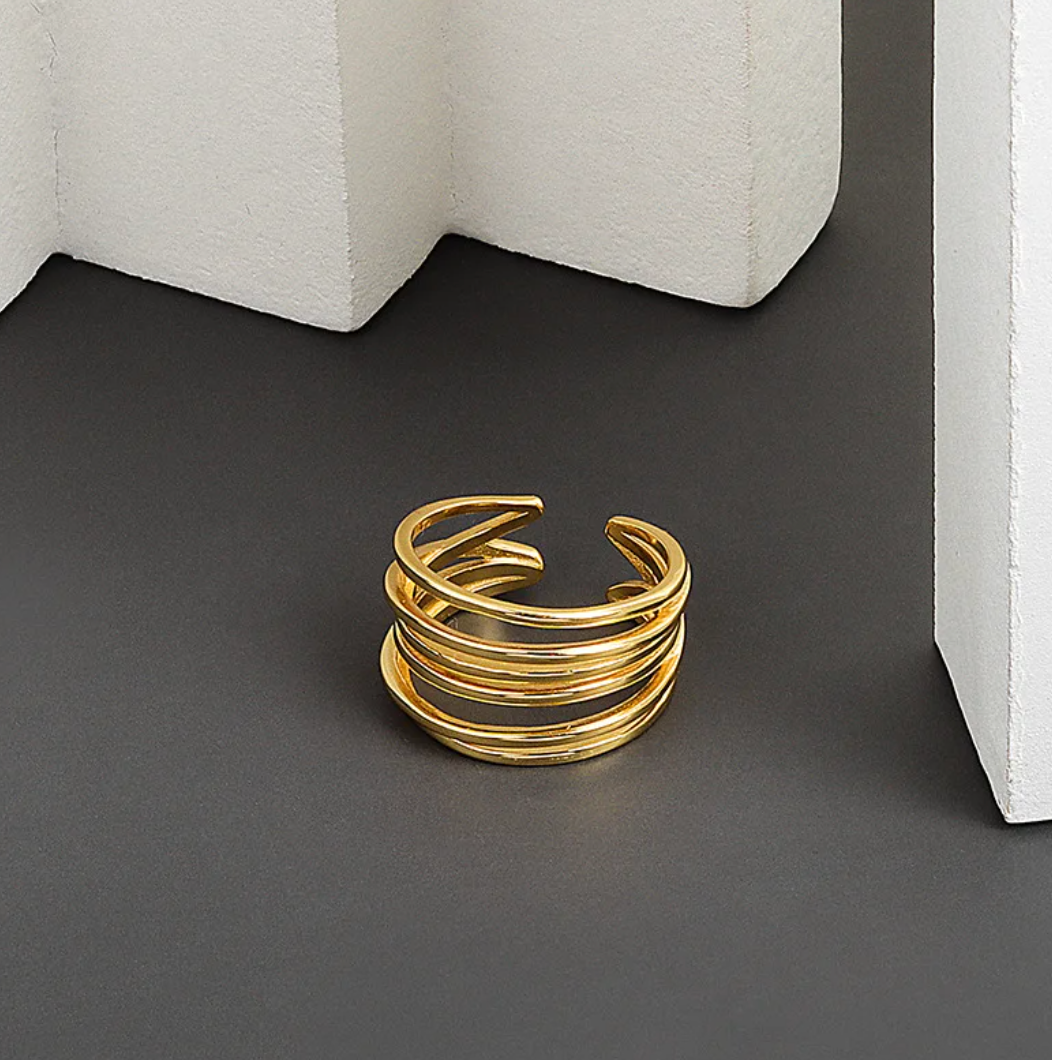 18 Karat gold-plated Forest Ring