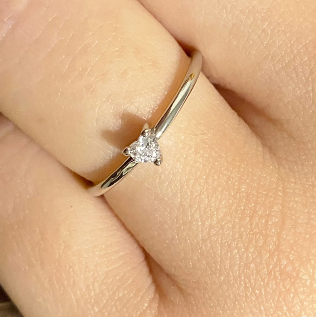 Small ring made of 925 sterling silver with zirconium dioxide