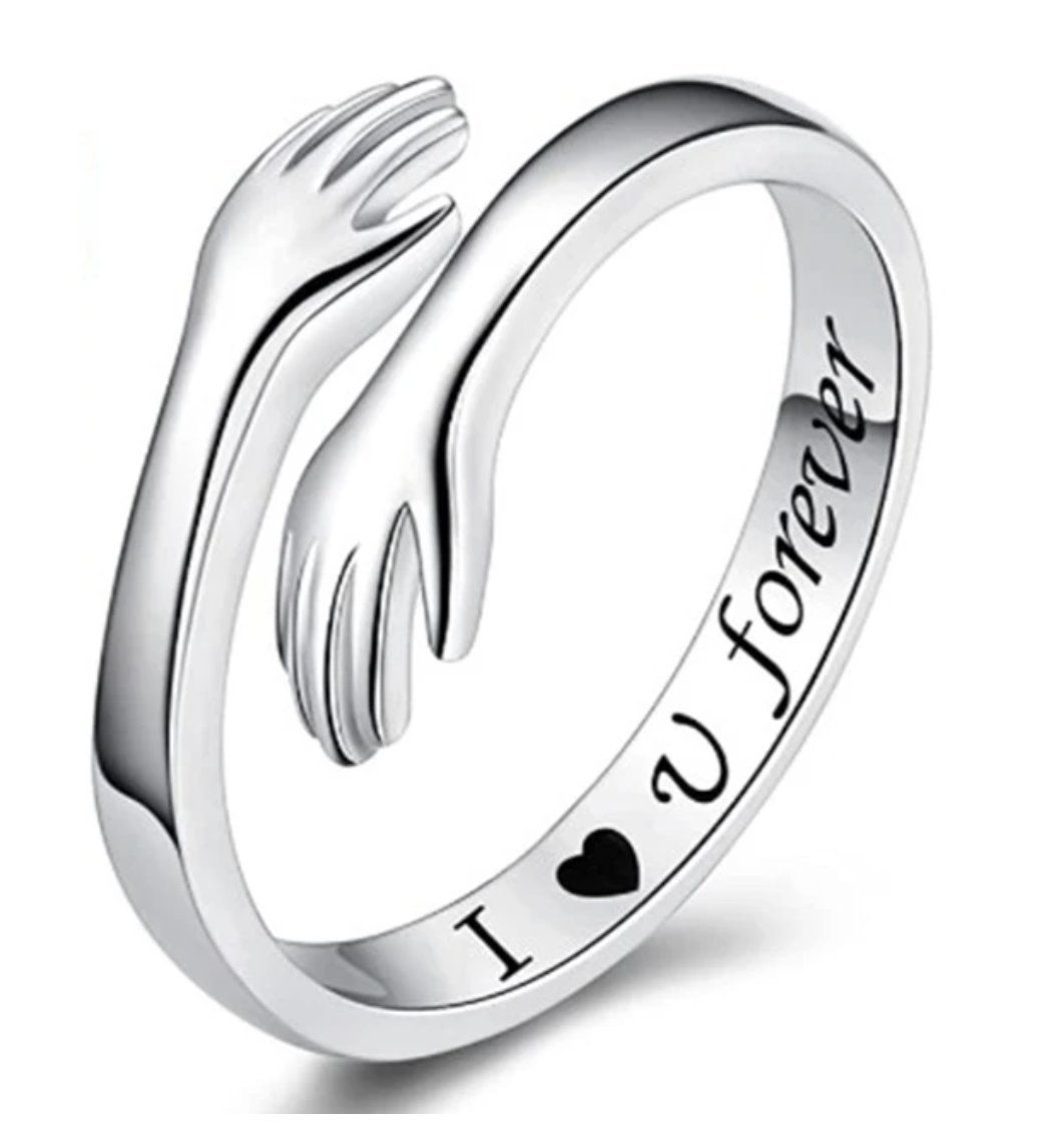 Hug Ring "I Love You Forever" made of 925 Sterling Silver