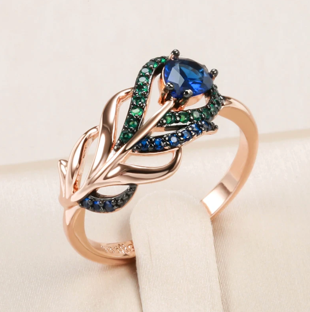 Peacock Set with 18K Rose Gold Plating