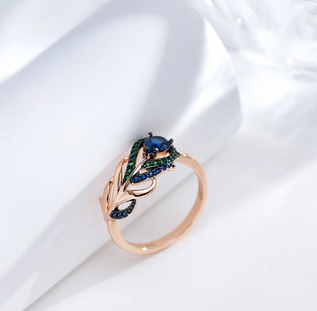 Peacock Set with 18K Rose Gold Plating