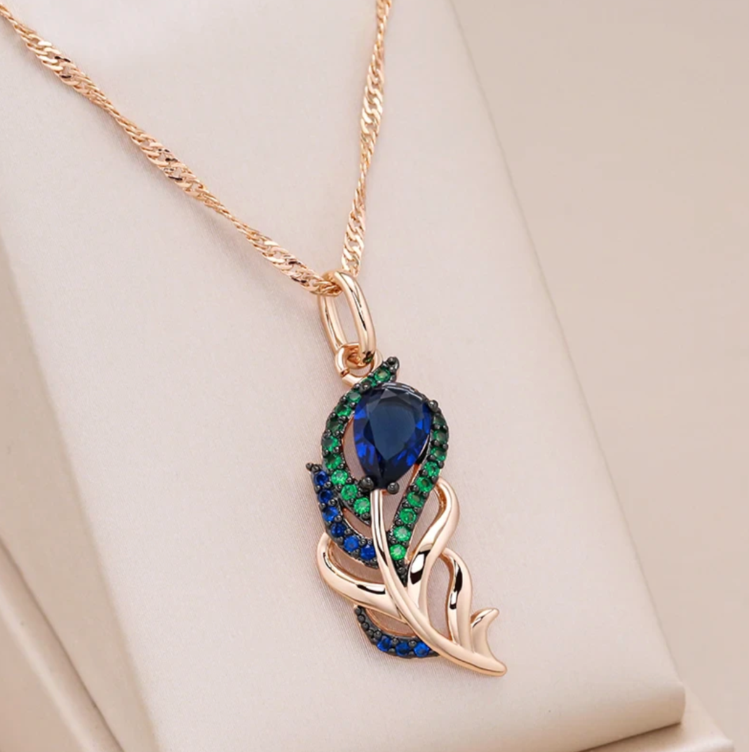 Peacock Set with 18K Rose Gold Plating