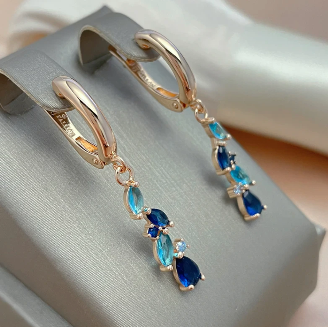Set of sea tears with 18-carat rose gold plating