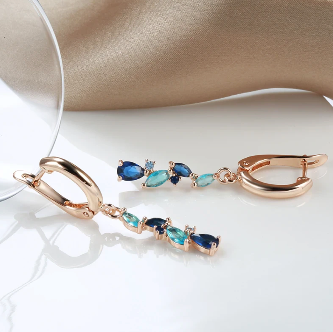 Set of sea tears with 18-carat rose gold plating