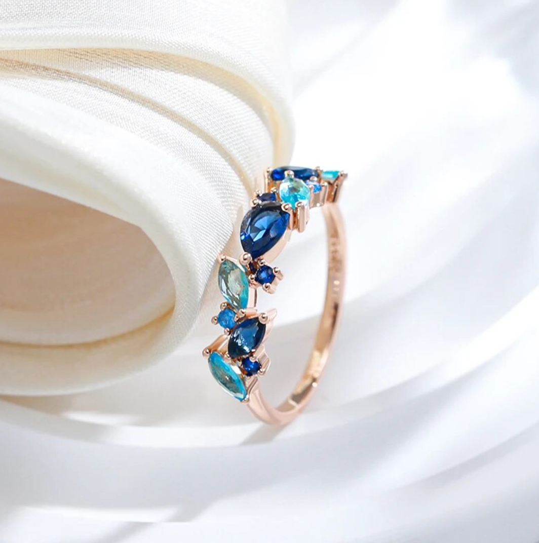 Set of sea tears with 18-carat rose gold plating