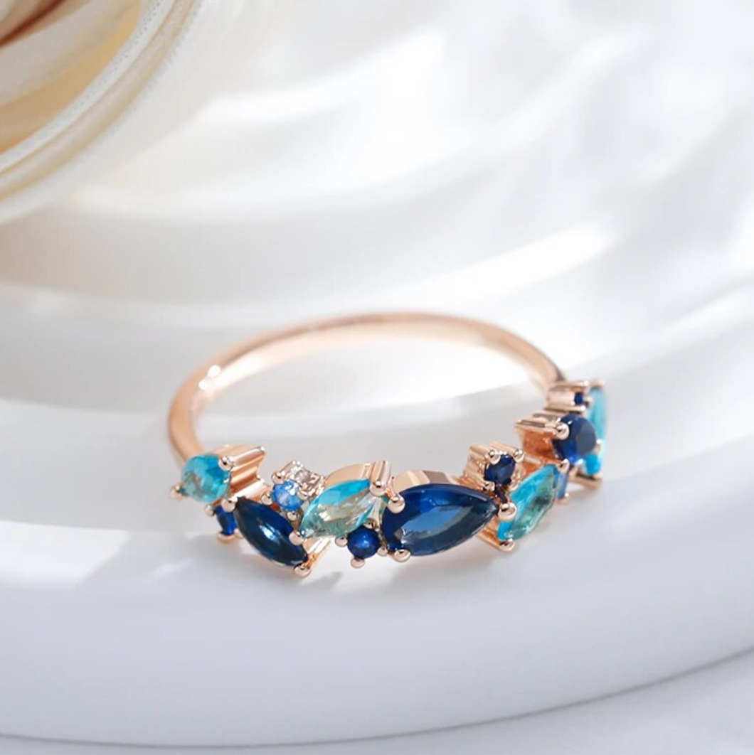 Set of sea tears with 18-carat rose gold plating