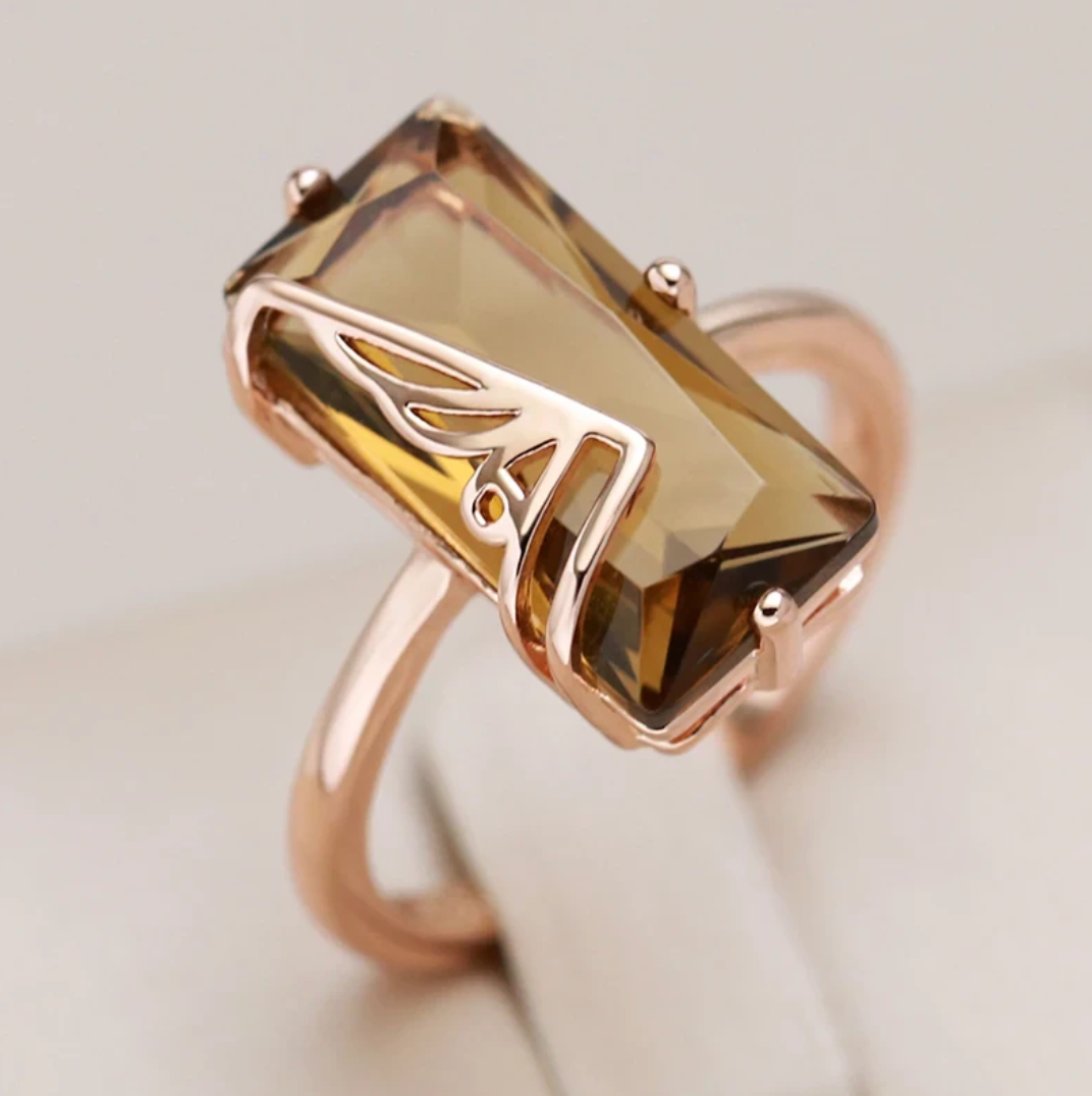Earrings set with 18kt rose gold plating