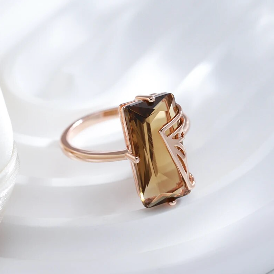 Earrings set with 18kt rose gold plating