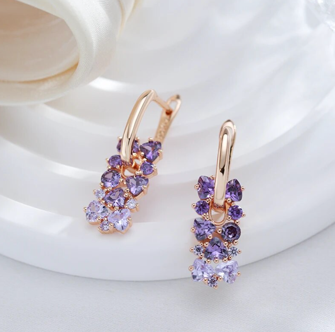 Amethyst with 18 Karat Rose Gold Plating