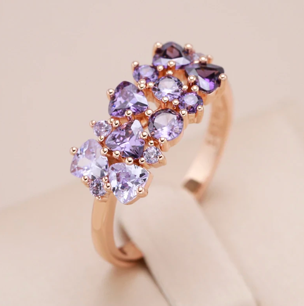 Amethyst with 18 Karat Rose Gold Plating