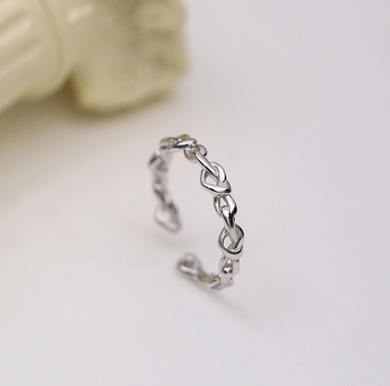 Ring with a blessed heart made of 925 sterling silver
