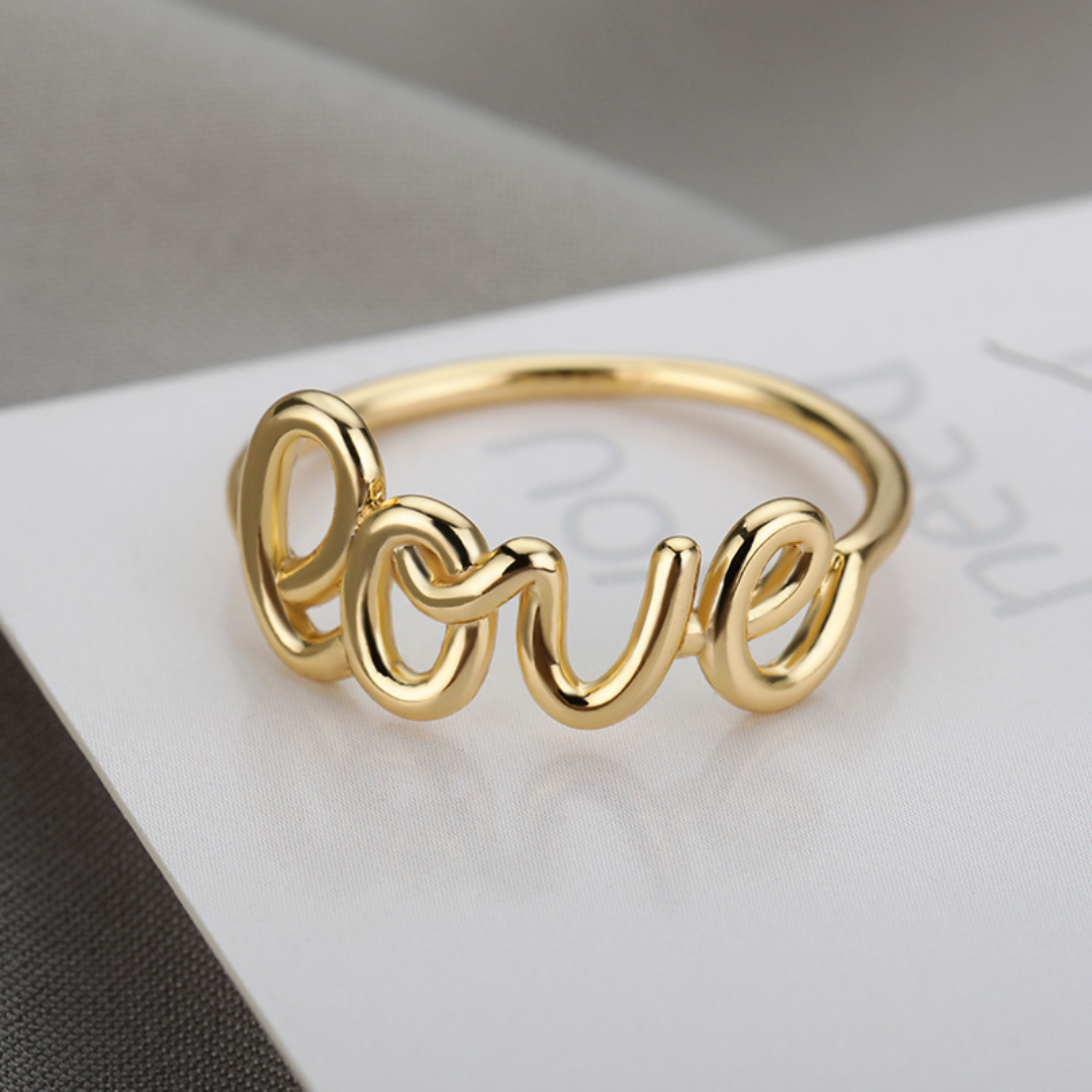 18K Gold Plated LOVE Ring