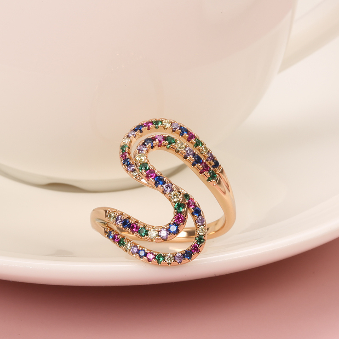 18K Gold-Plated Ring with Zirconia
