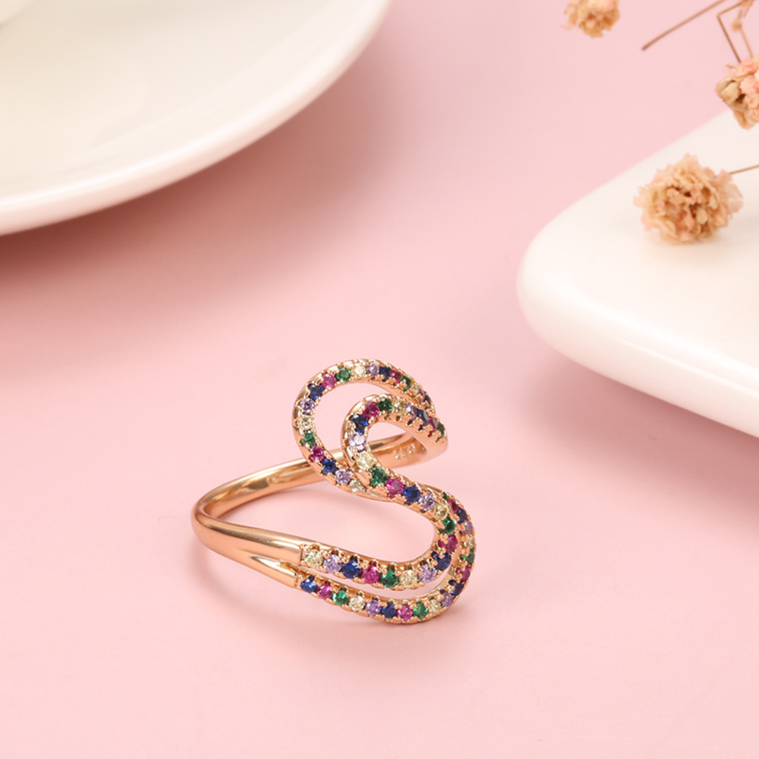 18K Gold-Plated Ring with Zirconia
