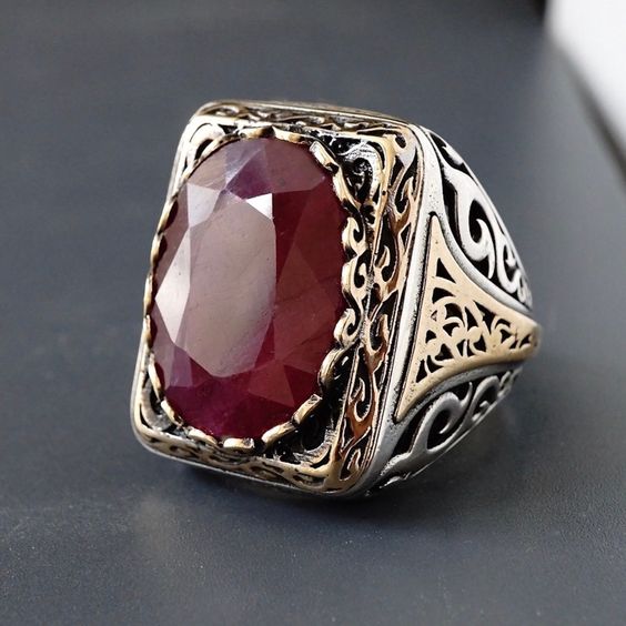 Turkish Vintage Red Signet Ring