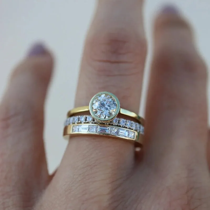 Vintage-style bright ring set