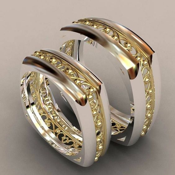 Vintage Silver-Gold Plated Ring Set