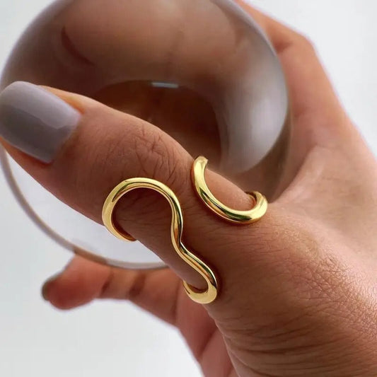 Vintage ring with exclusive design, plated with 18K gold
