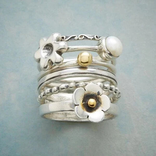 Flower Bead Chain Ring