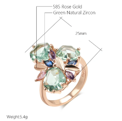 Aquamarine Flower Set with 18 Karat Rose Gold Plating
