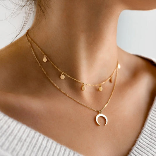 Moon necklace in silver