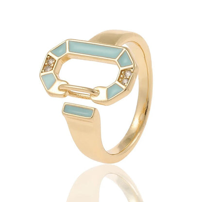 18 Carat Gold Plated Round Colored Rings