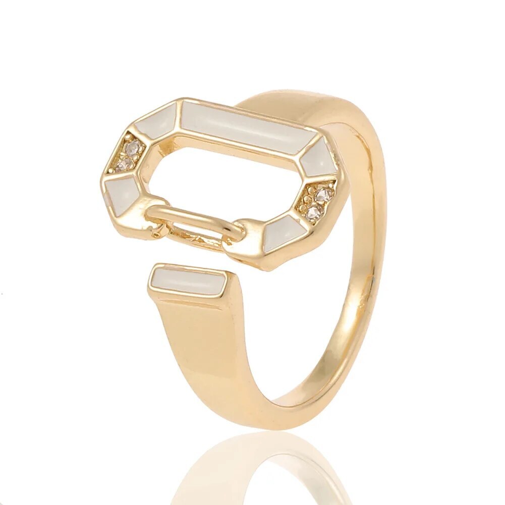 18 Carat Gold Plated Round Colored Rings