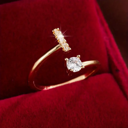 Elegant Letter Ring with Diamonds in Gold and Silver