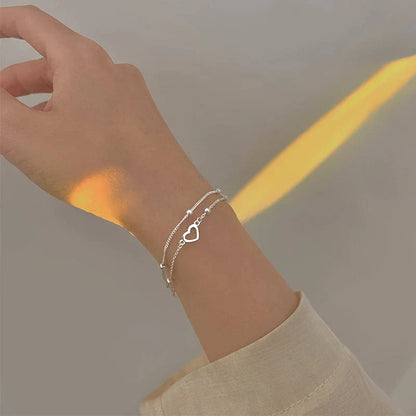 Adjustable Heart Bracelet made of Silver