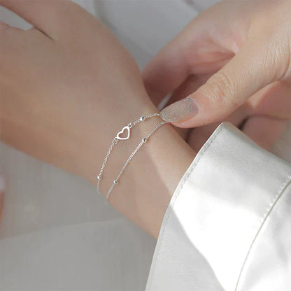 Adjustable Heart Bracelet made of Silver
