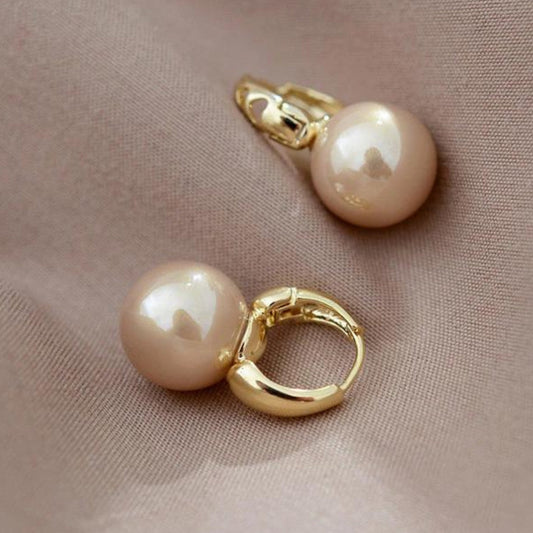 Gold-plated pearl earrings