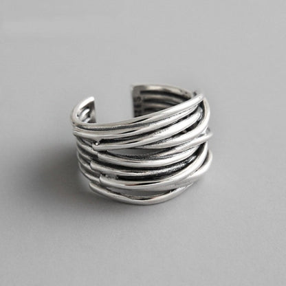 Adjustable Layée Ring made of Silver