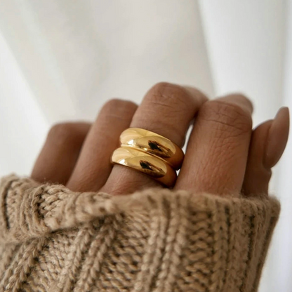18 Karat Gold Plated Double Classic Ring