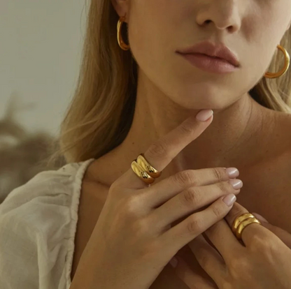18 Karat Gold Plated Double Classic Ring