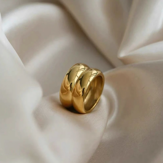 18 Karat Gold Plated Double Classic Ring