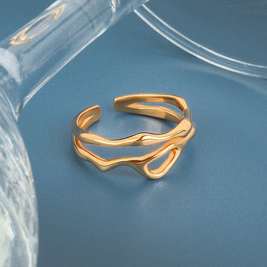 18 Karat gold-plated twig ring