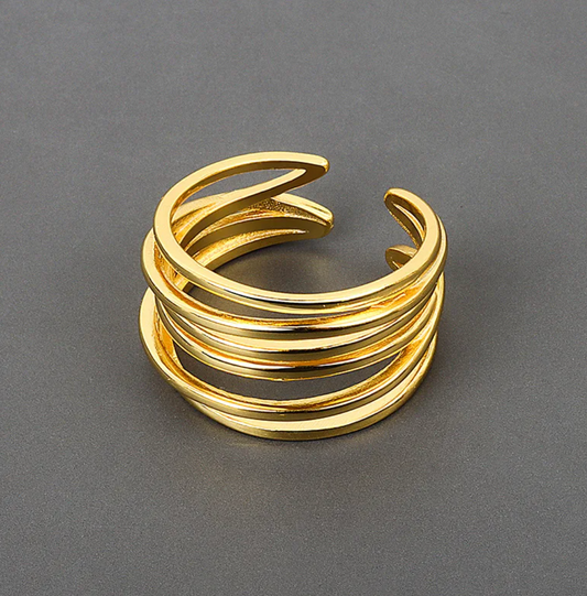 18 Karat gold-plated Forest Ring