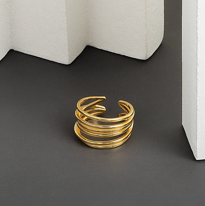 18 Karat gold-plated Forest Ring