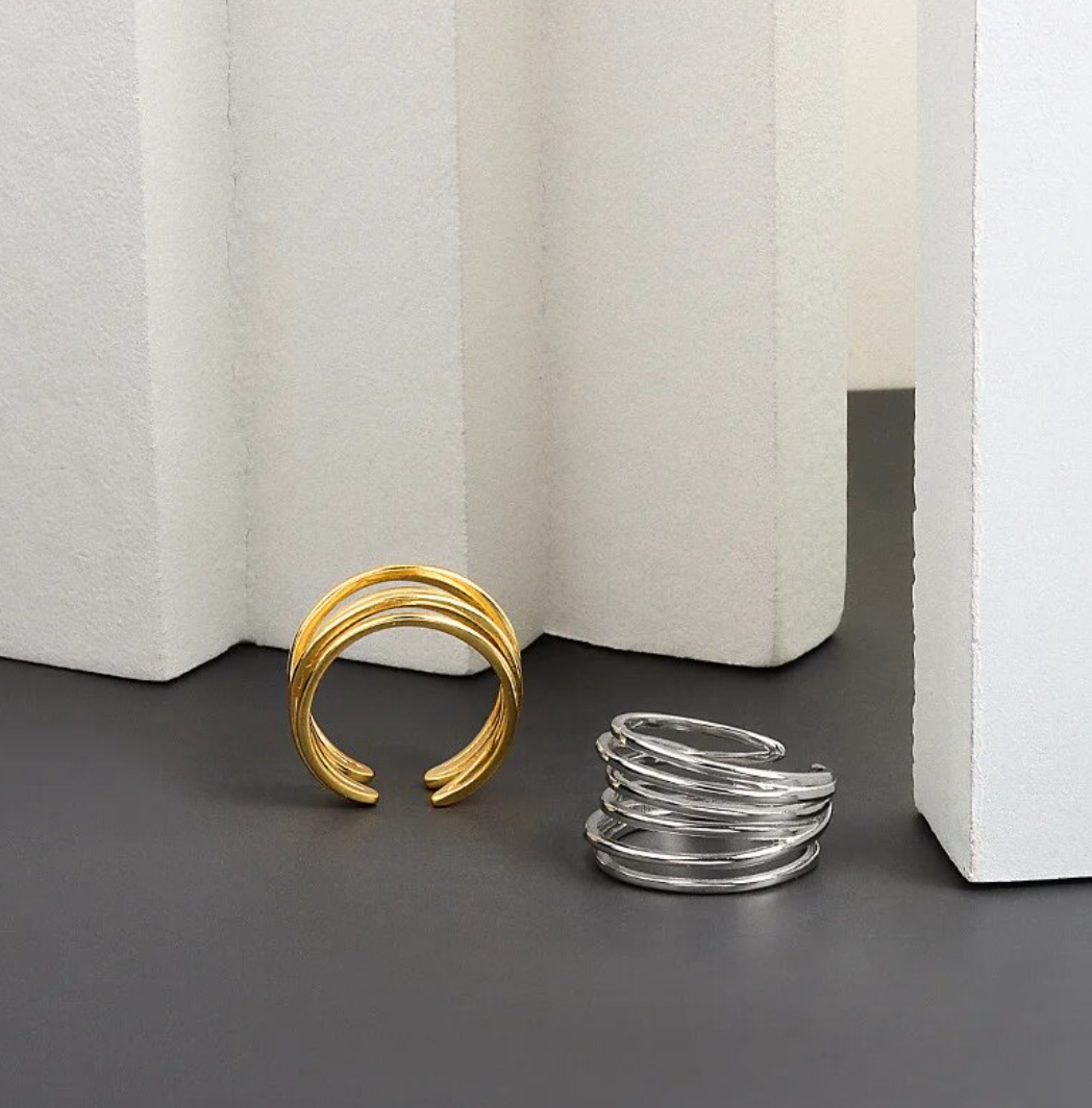 18 Karat gold-plated Forest Ring