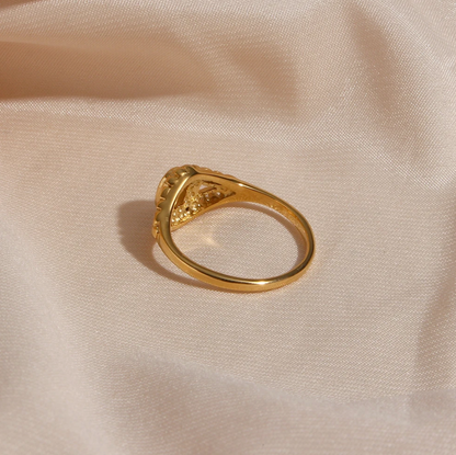 18 Karat Gold Plated Ring with Luxury Pearl