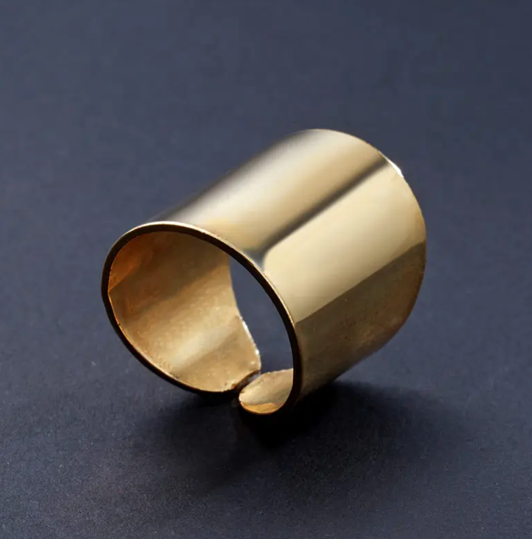 18 Karat gold-plated long Egyptian gold ring