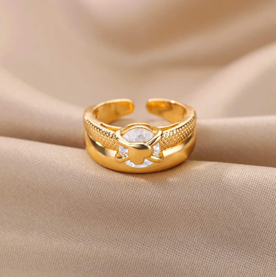 18 Karat Gold-Plated Pure Heart Ring
