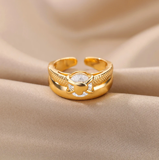 18 Karat Gold-Plated Pure Heart Ring