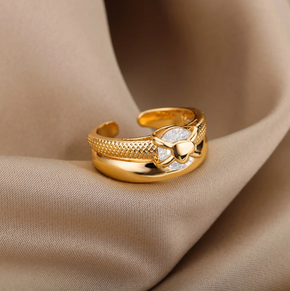18 Karat Gold-Plated Pure Heart Ring