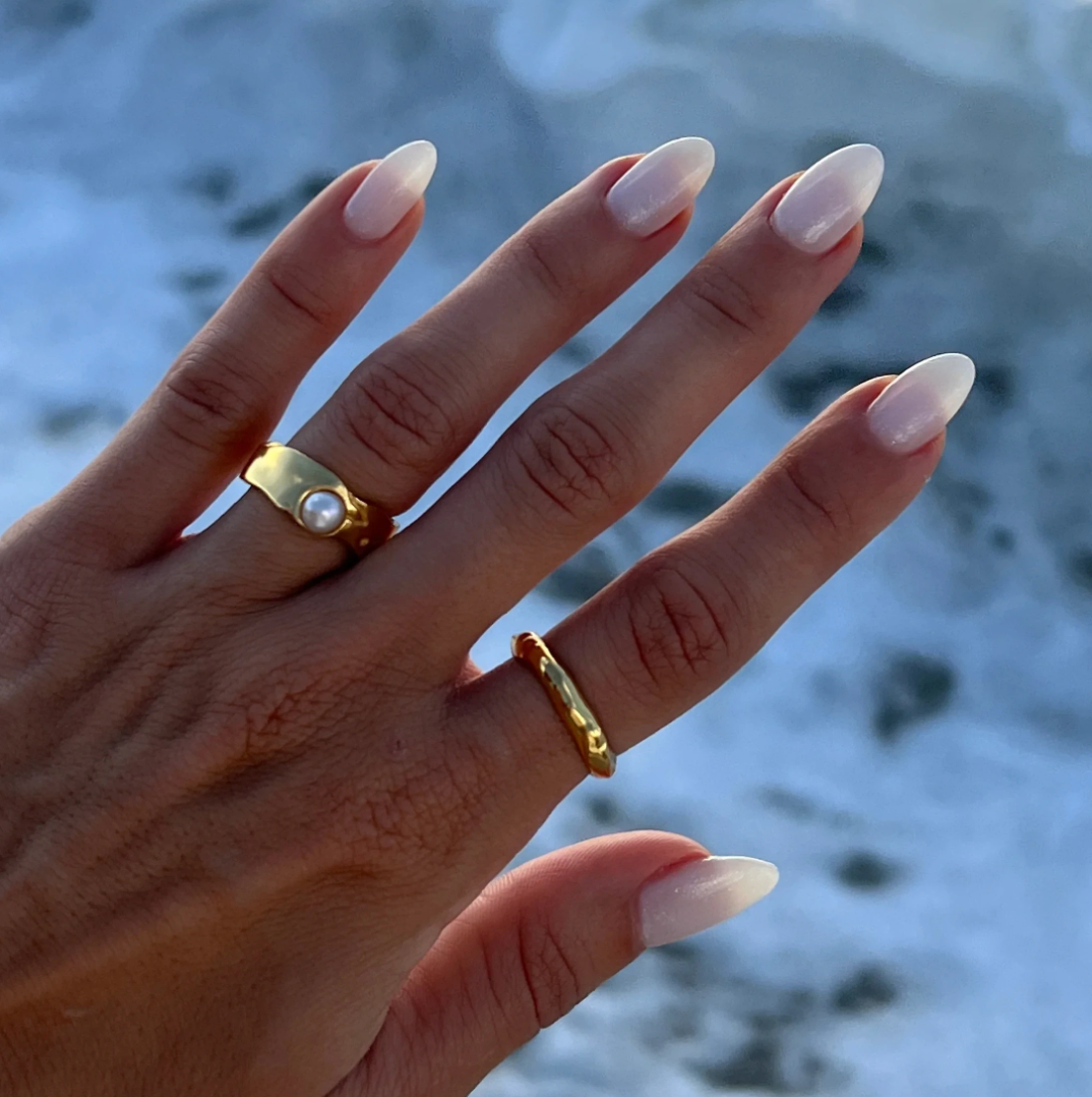 18 Karat Gold-Plated Ring with a Destiny Pearl