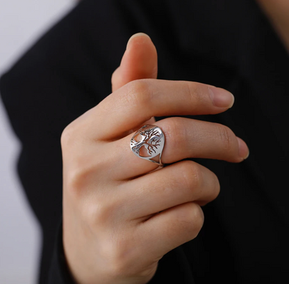 925 Sterling Silver Ring with Tree of Life for Mother