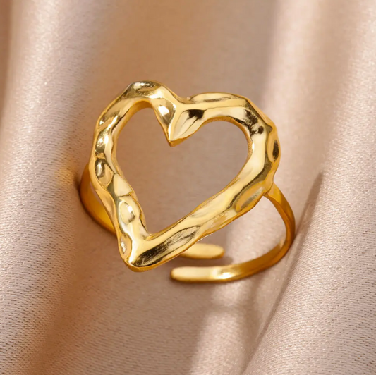 18K gold-plated Bohemian heart ring